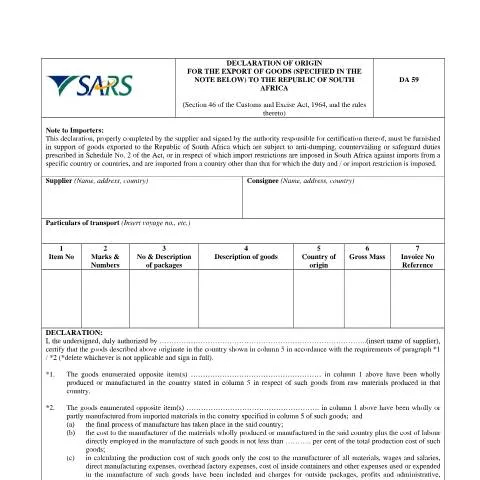 Document preview: Understanding the DA 59 , A Key Document for Importers — Government & admin (CERFA n°DA 59)
