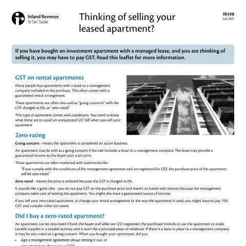 Document preview: The Importance of the IR498 Form in Selling Your Apartment — Housing (CERFA n°IR498)