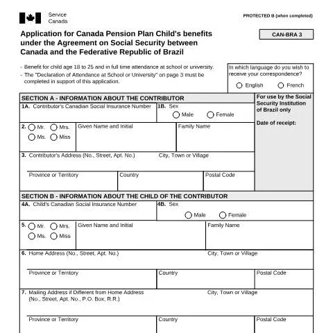 Document preview: Unlocking CPP Child's Benefits for Your Child in Canada — Benefits & social aid (CERFA n°ISP5055-BRA)