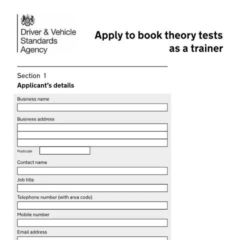 Document preview: How to Register for Direct Theory Test Booking as a Driving Instructor — Government & admin