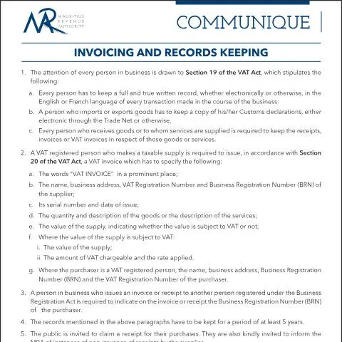 Document preview: Understanding Your Invoicing and Record Keeping Responsibilities — Government & admin (Invoicing291118)