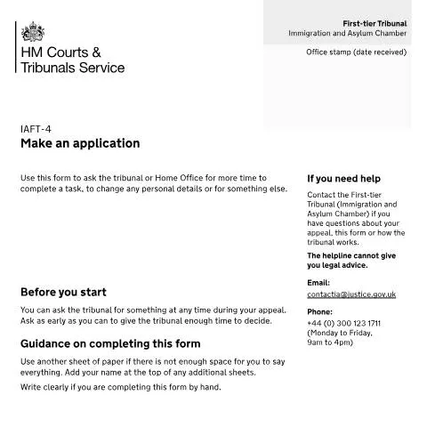 Document preview: How to Submit IAFT-4 Applications for Immigration Appeals — Legal & justice