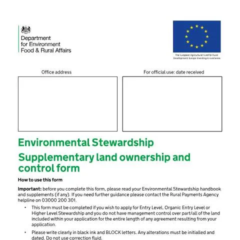 Document preview: Understanding the Supplementary Land Ownership and Control Form — Government & admin
