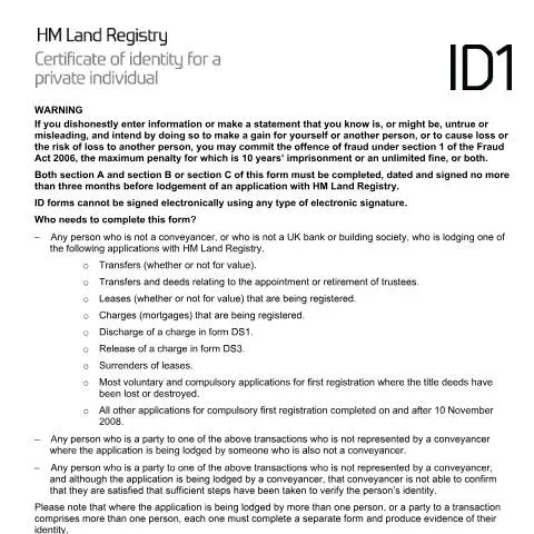 Document preview: ID1 Identity Verification: Protecting Property Transactions — Civil status & identity