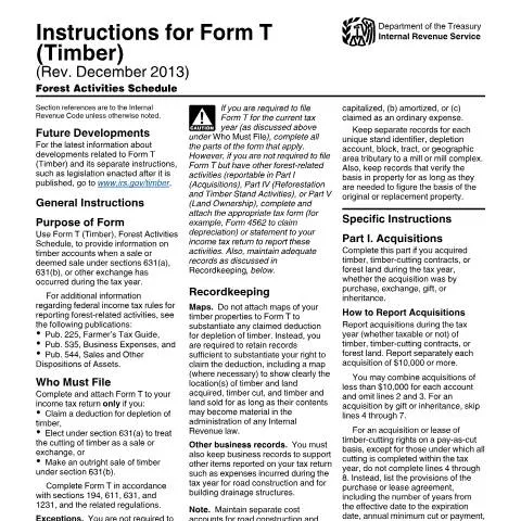 Document preview: Comprehensive Overview of IRS Timber Instructions — Taxes (CERFA n°INST-T)
