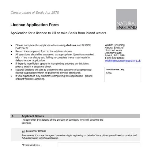 Document preview: Navigating the Seals License Application in Rivers — Government & admin