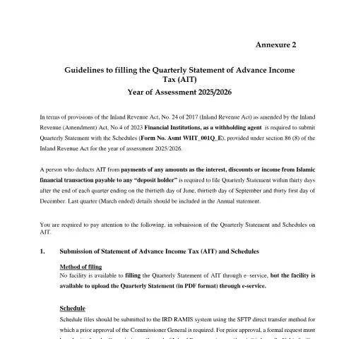 Document preview: Comprehensive Guide to Filing the Quarterly AIT Statement — Taxes
