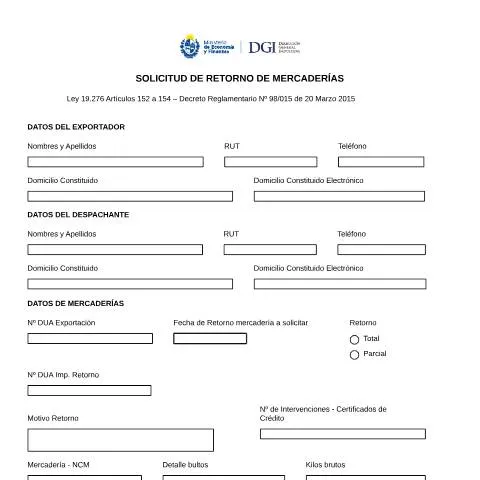 Vista previa del documento Importancia del Formulario de Retorno de Mercaderías en el Comercio — Trámites administrativos