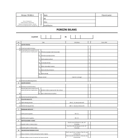 Document preview: Razumijevanje Poreznog Bilansa PB-800-A za Pravna Lica — Porezi i fiskalnost (CERFA n°PB-800-A)
