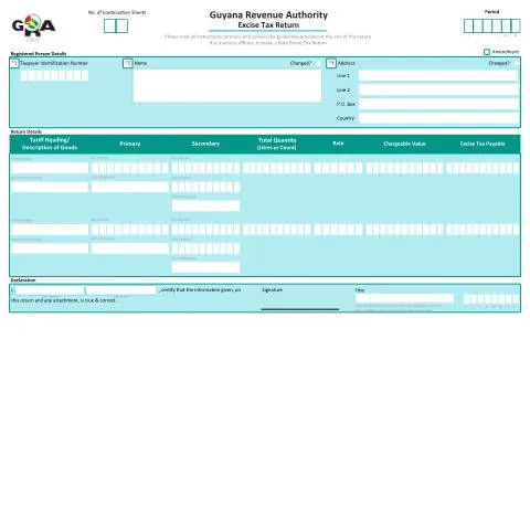Document preview: Understanding the G0013 Excise v1 Form in Guyana — Taxes