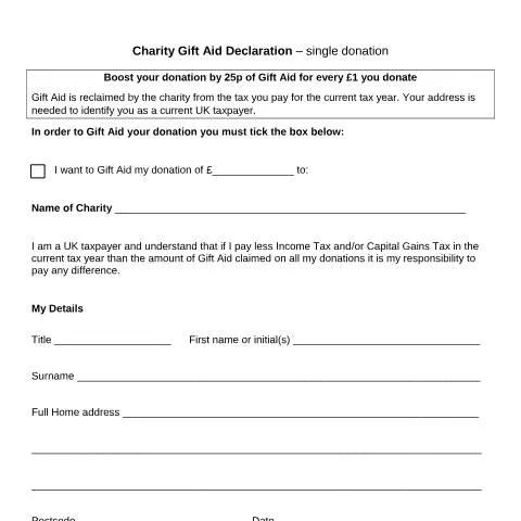 Document preview: How Gift Aid Declaration Forms Increase Your Charitable Impact — Taxes