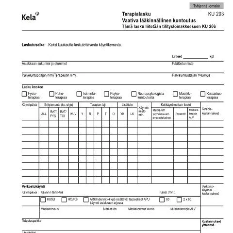 Document preview: Miksi Kela KU 203 -lomake on tärkeä kuntoutuksessa? — Terveys (CERFA n°Kela KU 203)