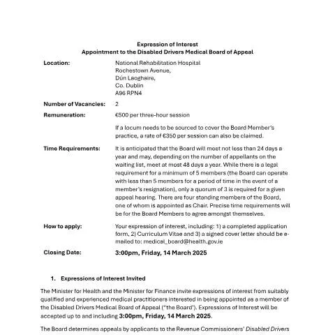 Document preview: Understanding the Disabled Drivers Medical Board of Appeal