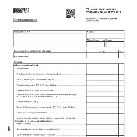 Document preview: Miksi 77 Laskelma elinkeinotoiminnan tuloksesta on tärkeä? — Verot & verotus (CERFA n°Vero 3071)