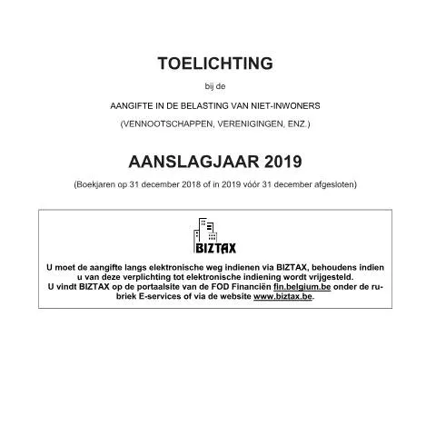 Aperçu du document Comprendre le formulaire 121-275-2 pour 2019 — Impôts & fiscalité (CERFA n°121-275-2-toelichting-2019)