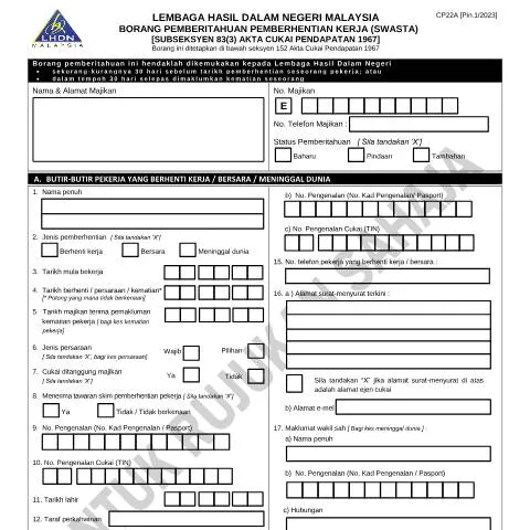 Document preview: Panduan Lengkap Borang CP22A untuk Majikan dan Pekerja — Proses pentadbiran (CERFA n°CP22A)