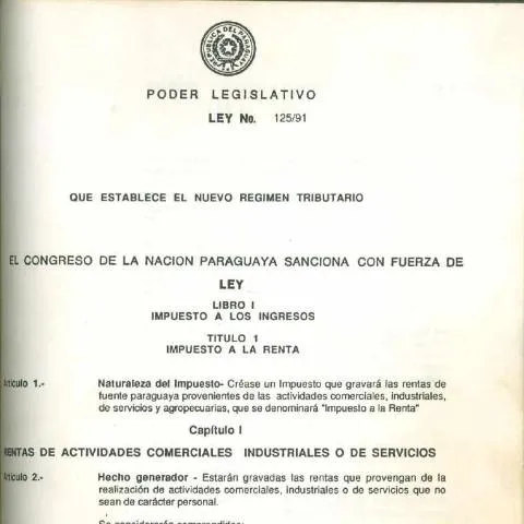 Vista previa del documento ¿Qué es el formulario P - Ley 125-91 del IVA en Paraguay? — Impuestos