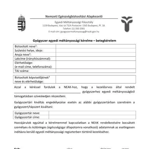 Document preview: Egyedi méltányossági gyógyszertámogatási kérelem benyújtása — Egészség (CERFA n°ATG.120.K)