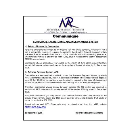 Document preview: Understanding the Companies Return Form in Mauritius — Taxes (CompaniesReturn)
