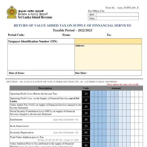 Document preview: Understanding the VAT Return for Financial Services - 2022/2023 — Taxes (CERFA n°Asmt_VATFS_001_2223)