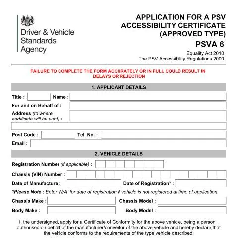Document preview: Understanding the Importance of the PSV Accessibility Certificate — Vehicle & driving