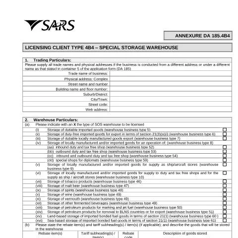 Document preview: Understanding the DA 185 4B4 Form for Your Business Needs — Government & admin (CERFA n°DA 185 4B4)