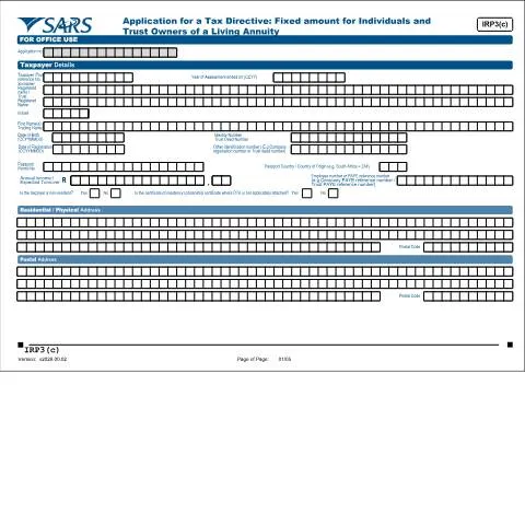 Document preview: Understanding the IRP3(c) Form for Tax Directives on Living Annuities — Taxes (CERFA n°IRP3(c))
