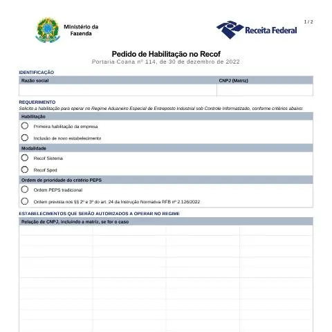Pré-visualização do documento Como Realizar o Pedido de Habilitação no Recof — Impostos