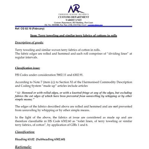 Document preview: Understanding Terry Towelling Fabrics Classification — Government & admin (TerryTowellingFabrics)