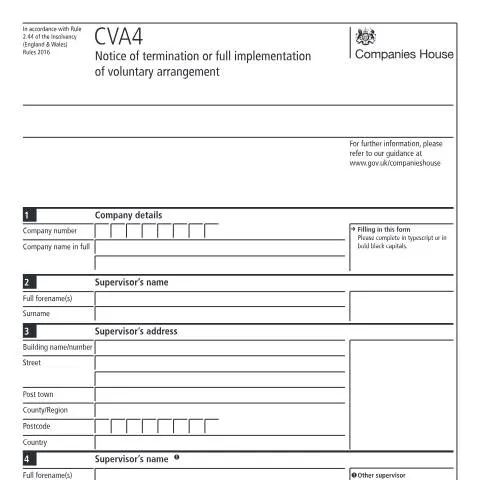 Document preview: Understanding the CVA4 Document for Voluntary Arrangements — Government & admin