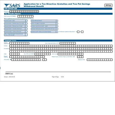 Document preview: IRP3a Tax Directive Application for Employee Benefits — Taxes (CERFA n°IRP3a)