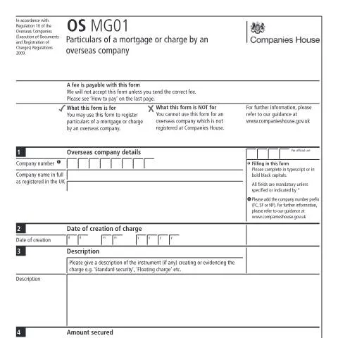 Document preview: Overseas Company Charge Registration: OS MG01 Form Requirements — Legal & justice