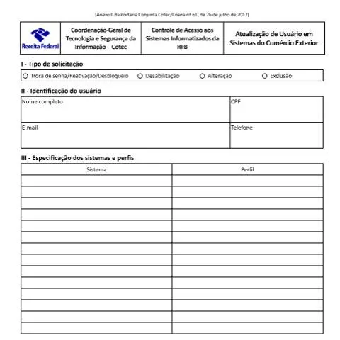 Pré-visualização do documento Importância da Atualização de Usuário no Comércio Exterior — Trâmites administrativos