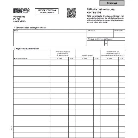 Document preview: 18B Käyttöomaisuuskiinteistöt (3022) - Lomakkeen merkitys ja käyttö — Verot & verotus (CERFA n°Vero 3022)