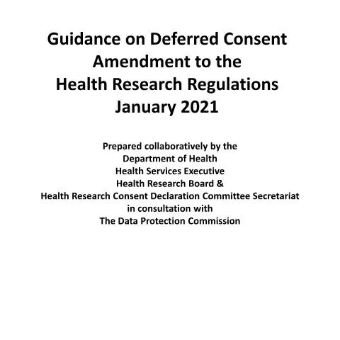 Document preview: Overview of 2021 Amendments to Ireland's Health Research Regulations — Health