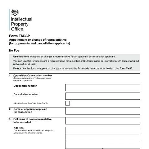 Document preview: How to Appoint or Change Representatives in UK Opposition Cases — Government & admin