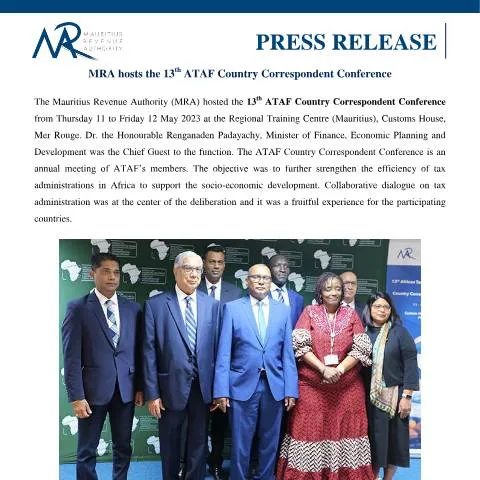 Document preview: Insights from the 13th ATAF Country Correspondent Conference — Government & admin (PressRelease120523)