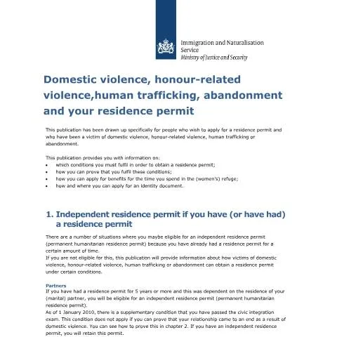 Documentvoorvertoning: Veiligheid en Verblijfsvergunning bij Geweld in Nederland — Immigratie & visa (CERFA n°3092)