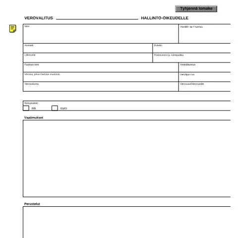 Document preview: Verovalitus hallinto-oikeudelle (3520) - Ymmärrä prosessi — Hallinnolliset asiat (CERFA n°Vero 3520)
