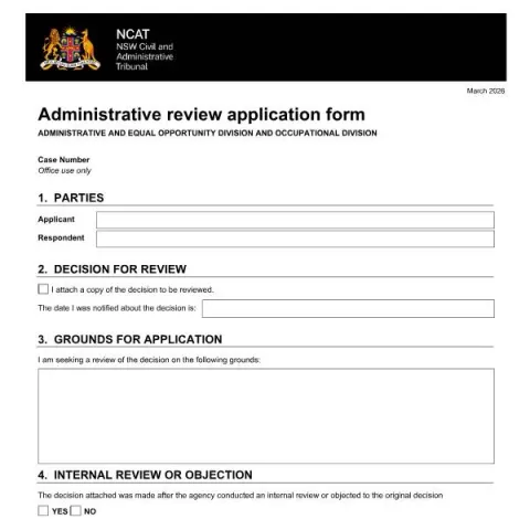 Document preview: Guide to Filing an Administrative Review Application with NCAT — Government & admin