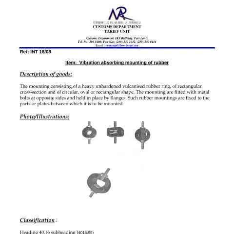 Document preview: Essential Insights on Vibration Absorbing Mounting Classification — Government & admin (VibrationAbsorbingMounting)
