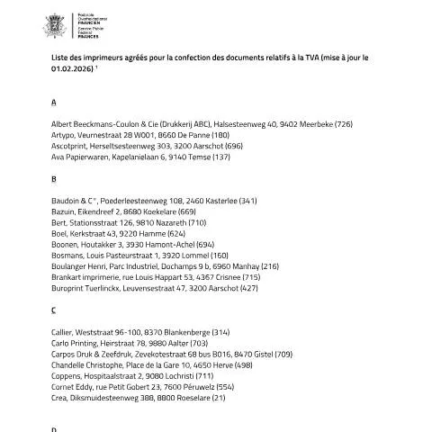 Aperçu du document Le formulaire 152 : essentiel pour les professionnels du secteur — Démarches administratives (CERFA n°152-imprimeurs-agrees-tva-20260201)