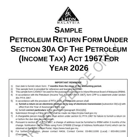 Document preview: Fungsi Utama Borang CPE 2026 dalam Industri Petroleum — Cukai & percukaian