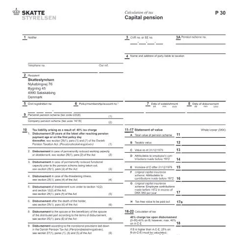 Document preview: Sådan udfylder du P30-formularen korrekt — Skatter & skat (CERFA n°07.049)
