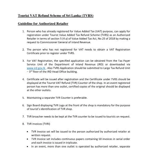 Document preview: Essential Guide for Authorized Retailers in TVRS — Taxes