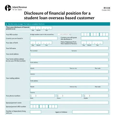 Document preview: Understanding the IR1228 Form for Overseas Student Loan Borrowers — Education & training (CERFA n°IR1228)