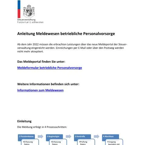 Dokumentvorschau: Effiziente Verwaltung der betrieblichen Personalvorsorge in — Steuern (CERFA n°meldewesen-betriebliche-personalvorsorge-anleitung)