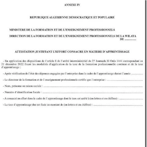 Aperçu du document Comprendre la taxe de formation professionnelle et d’apprentissage en — Impôts & fiscalité (CERFA n°Taxe de formation professionnelle continue et taxe dapprentissage annexe4)