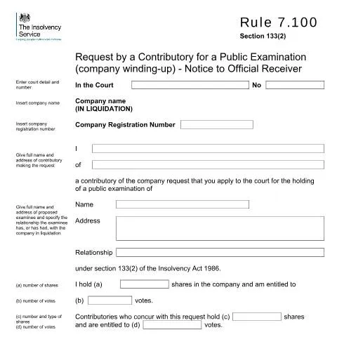 Document preview: Understanding the Rule 7.100 Request for Public Examination — Legal & justice