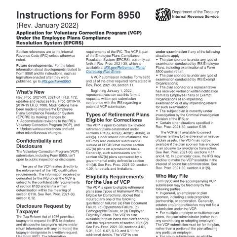 Document preview: Navigating IRS Instructions for Form 8950 Effectively — Taxes (CERFA n°INST-8950)